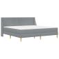 Preview: Bettgestell mit Matratze Hellgrau 200 x 200 cm Polyester
