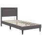 Preview: Bettgestell mit Matratze Grau 90 x 190 cm Kunstleder