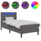 Preview: Bettgestell mit Matratze Grau 100 x 200 cm Kunstleder