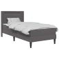 Preview: Bettgestell mit Matratze Grau 100 x 200 cm Kunstleder