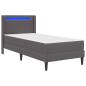 Preview: Bettgestell mit Matratze Grau 100 x 200 cm Kunstleder