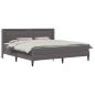 Preview: Bettgestell mit Matratze Grau 200 x 200 cm Kunstleder