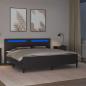 Preview: Bettgestell mit Matratze Grau 200 x 200 cm Kunstleder