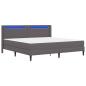 Preview: Bettgestell mit Matratze Grau 200 x 200 cm Kunstleder