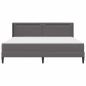 Preview: Bettgestell mit Matratze Grau 200 x 200 cm Kunstleder