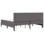 Preview: Bettgestell mit Matratze Grau 200 x 200 cm Kunstleder