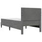 Preview: Bettgestell mit Matratze Dunkelgrau 90 x 190 cm Samt