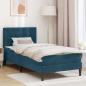 Preview: ARDEBO.de - Bettgestell mit Matratze mit Kopfteil Blau 90 x 190 cm Samt