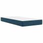 Preview: Bettgestell mit Matratze mit Kopfteil Blau 90 x 190 cm Samt