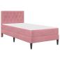 Preview: Bettgestell mit Matratze mit Kopfteil Rosa 100 x 200 cm Samt