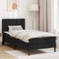 Preview: ARDEBO.de - Bettgestell mit Matratze mit Kopfteil Schwarz 100 x 200 cm Samt