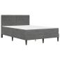 Preview: Bettgestell mit Matratze Dunkelgrau 120 x 200 cm Samt