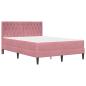 Preview: Bettgestell mit Matratze mit Kopfteil Rosa 140 x 200 cm Samt