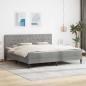 Preview: ARDEBO.de - Bettgestell mit Matratze Hellgrau 180 x 200 cm Samt
