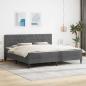 Preview: ARDEBO.de - Bettgestell mit Matratze Dunkelgrau 180 x 200 cm Samt