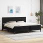 Preview: ARDEBO.de - Bettgestell mit Matratze mit Kopfteil Schwarz 180 x 200 cm Samt