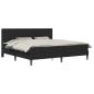 Preview: Bettgestell mit Matratze mit Kopfteil Schwarz 180 x 200 cm Samt