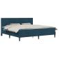 Preview: Bettgestell mit Matratze mit Kopfteil Blau 200 x 200 cm Samt