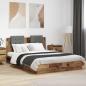 Preview: ARDEBO.de - Bettgestell mit Kopfteil Altholz 150 x 200 cm Holzwerkstoff