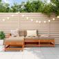 Preview: ARDEBO.de - Garten-Lounge-Set 4 stk. Wachsbraun Massives Kiefernholz