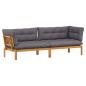 Preview: Garten Pallet Sofa Einheiten 2 Stück Natürlich und Dunkelgrau