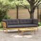 Preview: ARDEBO.de - Garten Pallet Sofa Einheiten 2 Stück Hellbraun und Dunkelgrau