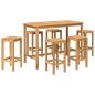 Preview: Outdoor Bar Set 7 stk. Natur Massivholz Teak