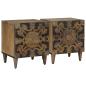 Preview: ARDEBO.de - Nachttisch 2 Stk. Braun 40 x 33,5 x 46 cm Massivholz Mango
