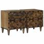 Preview: ARDEBO.de - Nachttisch 2 stk. Braun 40 x 33 x 46 cm Massivholz Mango