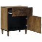 Preview: Bettkasten Braun 50 x 33 x 60 cm Massivholz Mango