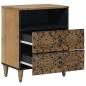 Preview: Bettkasten Braun 50 x 33 x 60 cm Massivholz Mango