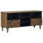 Preview: ARDEBO.de - TV-Schränk mit Regal Braun 100 x 33,5 x 46 cm Massivholz Mango