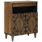 Preview: ARDEBO.de - Sideboard mit Speicher Braun 60 x 33,5 x 75 cm Massivholz Mango