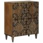 Preview: ARDEBO.de - Sideboard mit Speicher Braun 60 x 33,5 x 75 cm Massivholz Mango