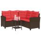 Preview: Outdoor-Sofagarnitur 2 stk. 5-Sitzanzahl Braun und Rot