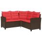 Preview: Outdoor-Sofagarnitur 2 stk. 5-Sitzanzahl Braun und Rot