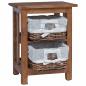 Preview: Beistelltisch Braun 38 x 28 x 50 cm Massivholz Mahagoni