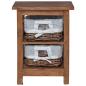 Preview: Beistelltisch Braun 38 x 28 x 50 cm Massivholz Mahagoni
