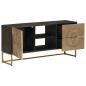 Preview: TV-Schränk mit Schubladen mit Regal Messing 105 x 30 x 50 cm