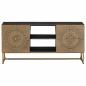 Preview: TV-Schränk mit Schubladen mit Regal Messing 105 x 30 x 50 cm