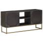 Preview: TV-Schränk mit Schubladen mit Regal Messing 105 x 30 x 50 cm