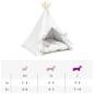 Preview: Haustier-Tipi mit Kissen Weiß 50 x 50 x 60 cm Polyester