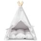 Preview: Haustier-Tipi mit Kissen Weiß 50 x 50 x 60 cm Polyester