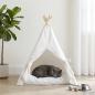 Preview: Haustier-Tipi mit Kissen Weiß 60 x 60 x 70 cm Polyester