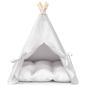 Preview: Haustier-Tipi mit Kissen Weiß 60 x 60 x 70 cm Polyester