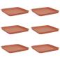 Preview: Quadratisches Blumentablett 6 Stk. Ziegelrot 32 x 32 x 2,5 cm