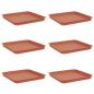 Preview: Quadratisches Blumentablett 6 stk. Ziegelrot 36 x 36 x 2,5 cm