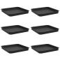 Preview: Quadratisches Blumentablett 6 stk. Schwarz 25,5 x 25,5 x 2,5 cm