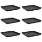 Preview: Quadratisches Blumentablett 6 stk. Schwarz 32 x 32 x 2,5 cm