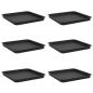 Preview: Quadratisches Blumentablett 6 stk. Schwarz 36 x 36 x 2,5 cm